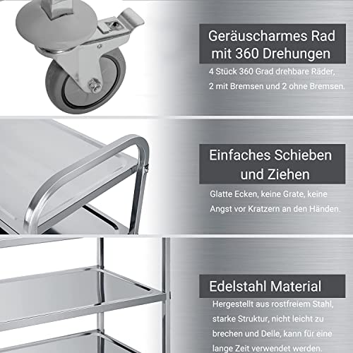 Ybaymy, carrello da cucina a 3 ripiani, in acciaio...