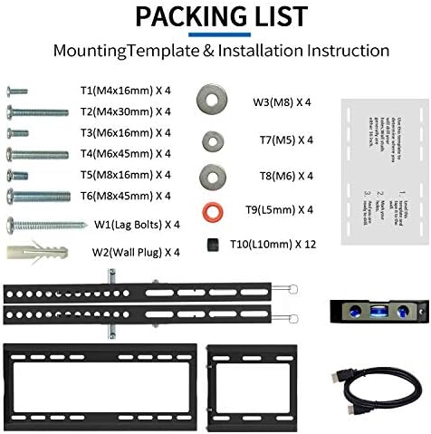 Tilting TV Wall Mount Bracket Design for 32-85 Inch LED Plasma Flat Curved Screen Large TVs ,JUSTSTONE Low Profile TV Mount with VESA 600x400mm Holds up to 165 Lbs, Fits 8" to 24" Studs,Can Be Leveled