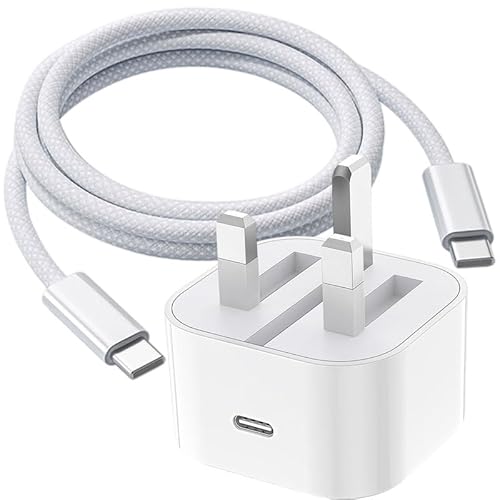 MCCRH USB C Charger for IPhone 17/16/15, Fast Charger UK Plug Adapter for IPhone 17 Air/IPhone 16 Pro Max/15 Plus/16E, Charging Lead for iPad Pro 10/11th, Airpods Pro 3rd/2nd/AirPods 4/AirPods Max 2