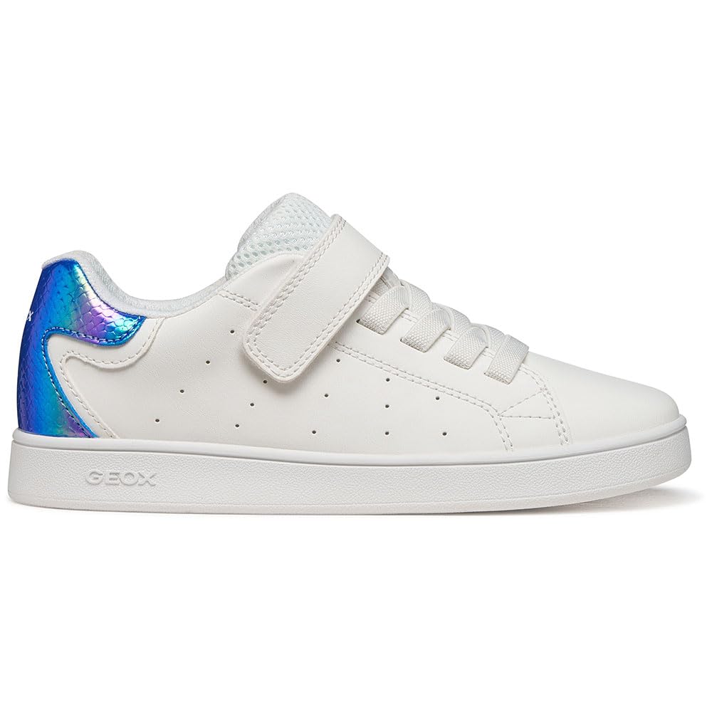 Geox J Eclyper Girl A Trainers, White/Blossom, 35 EU