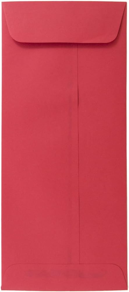 JAM PAPER #10 Policy Business Colored Recycled Envelopes - 4 1/8 x 9 1/2 - Red Recycled - Bulk 250/Box