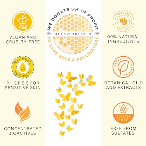 BEES of BRITAIN - 99% Natural Clarifying Shampoo, 250ml - ACV, Aloe & Lavender. Sulfate, Paraben & Silicone-Free. 5% Profit to Bees & Pollinators. - Image 4