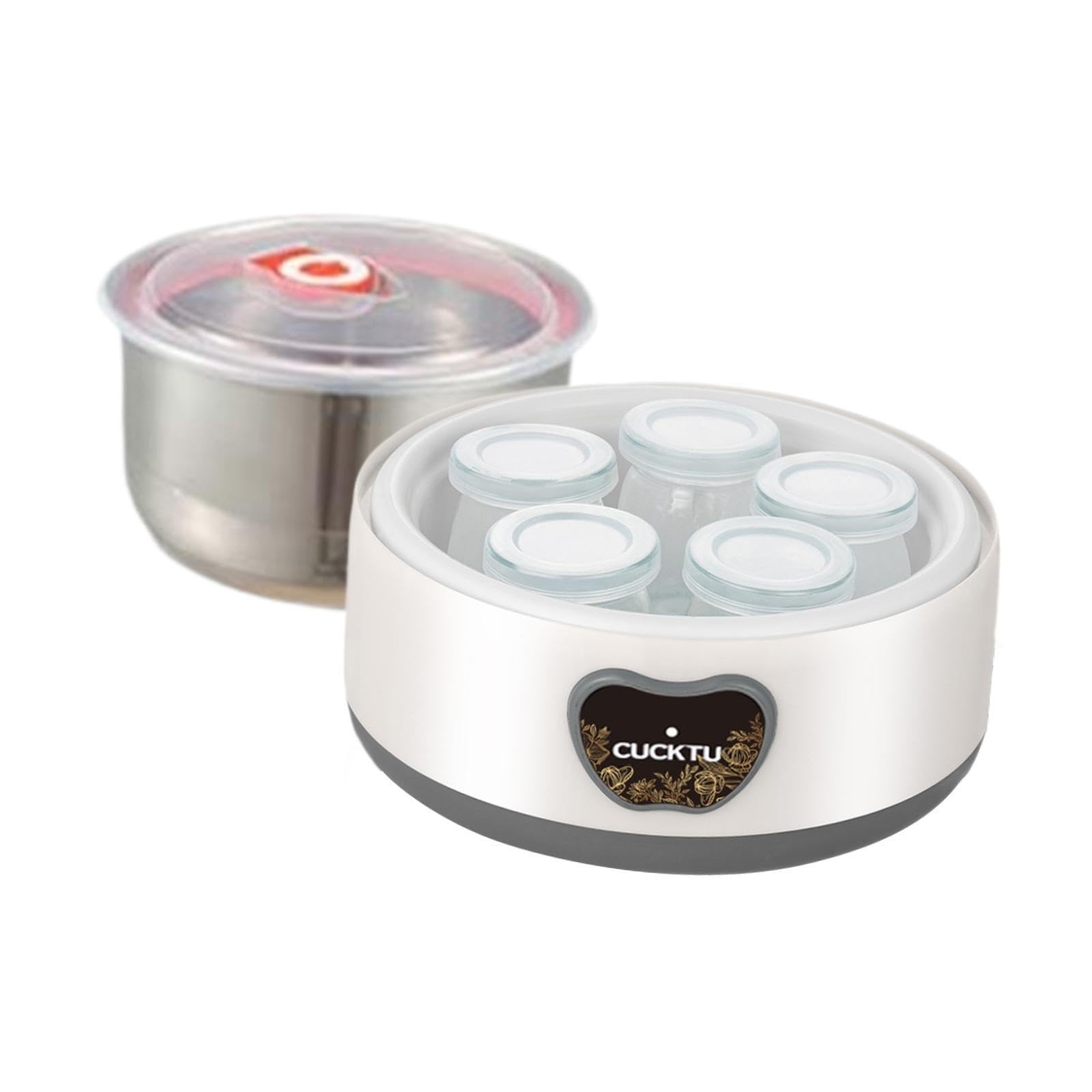 Home Yogurt Maker DIY Low Noise Constant Temperature Co | Home Yogurt Maker DIY Low Noise Constant Temperature Control Multifunctional Stainless Steel 1.2L-image-43