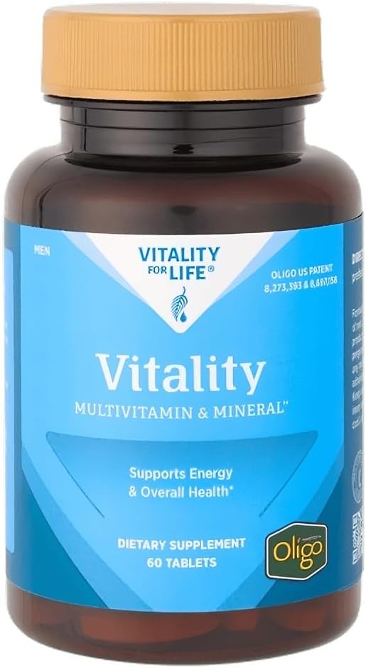 Multivitamin & Mineral Supplement for Men, Powered by Oligo (60 Tablets) โ Supports Energy & Overall Health / Organically Bound for Maximum Absorption and Antioxidant Protection