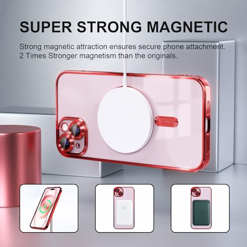 Image of Misea Magnetic for iPhone 15 Plus Case Compatible with MagSafe Red