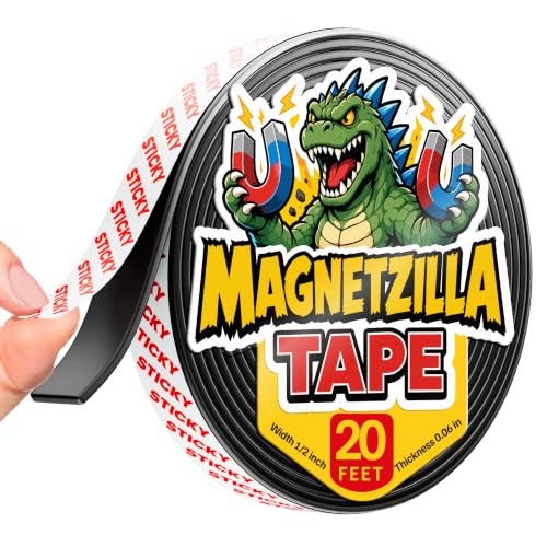 Super Sticky Magnetic Tape for DIY & Crafts 20ft x 1/2in (6m x 1.25cm)