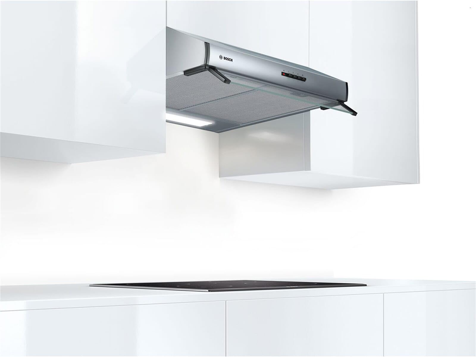BOSCH DUL63CC50 -Musical Wall Hole-Evacuation / Recycling-350 m3 air / h max gas di scarico-72 dB-3 speed-L 60 cm-Inox