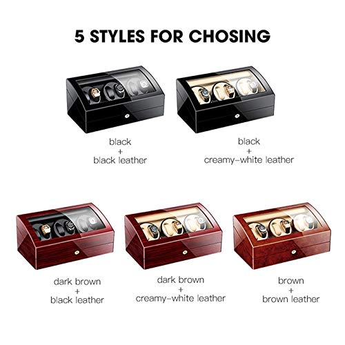 Estuche bobinador de relojes automáticos con 6+7 compartimentos acabados en madera 6