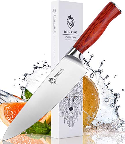 Chef Knife, High Carbon German Steel, Sharp Kitchen Knife, 8 Inch Professional Chef's