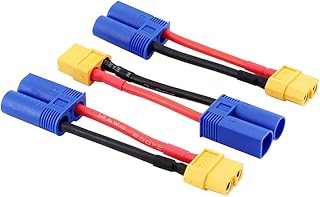 OliRC 3pcs Male EC5 Losi to Female XT60 Connector Adapter for LiPO Battery with 14awg 5cm Cable(C74-3)