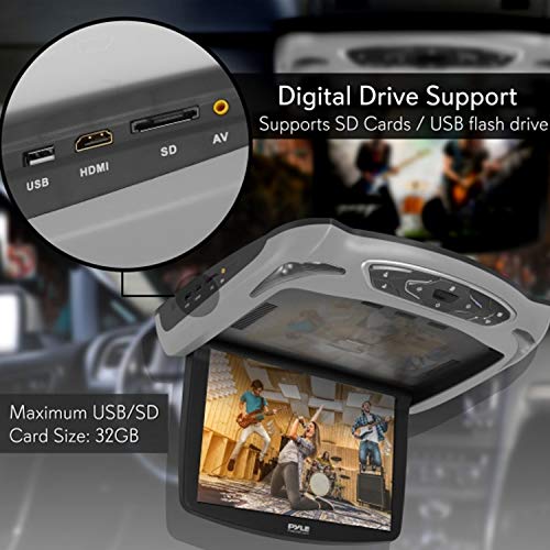 Monitor techo coche Pyle 33,8 cm con reproductor DVD, entrada HDMI y lector USB / SD 3
