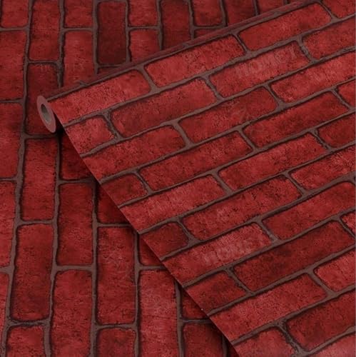 Image of HOME13 Self Adhesive Wood Grain Wallpaper for Furniture Vinyl Sticker Wooden Door Desktop Wall Paper Kitchen Wallpaper (2 feet by 4 feet, Red Bricks Wooden)