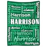 LICVIC Flannel Blanket, Personalized Baby Blanket with Name, Custom Name Blanket for Baby, Newborn, New Mom, 27*40in