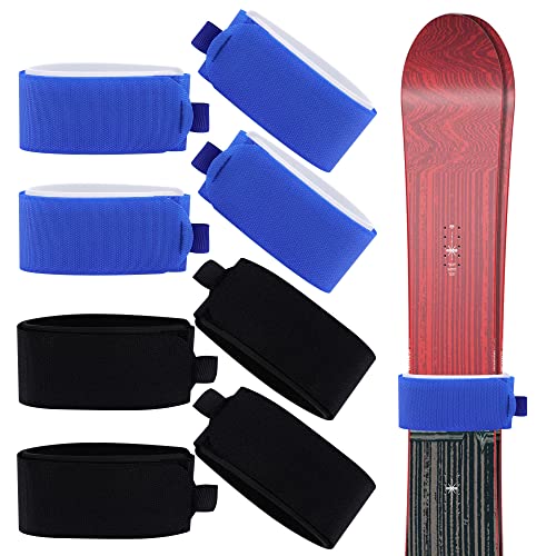 Tugaizi Ski Straps Adjustable Ski Wraps Ties Ski Fastener Straps for Families Winter Holiday, Hook...