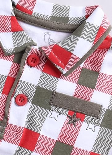 Image of BabyGo Baby Half Sleeve Rompers 100% Cotton Rompers for New Born Baby Boys|Daily Suits for Baby Boys & Girls| 3X6M|GREY-OLIVE1|Onesies| Infant Clothes | Pack of 2