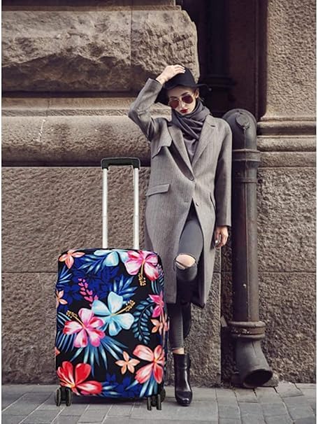 Image of Elastic Luggage Cover for Trolley Suitcase| Washable Dust-Proof Anti-Scratch|Reusable Travel Bag Protector| Stretch Fit Protective Case for 26-29 Inch Suitcases (Random Design)- Pack of 1