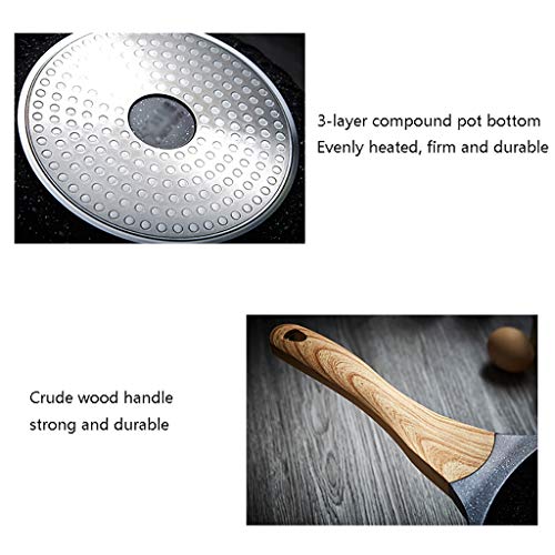 CTCOIJRN Cookware Home 32 cm Antihaft-Pfanne, Induktionsherd-Wok, medizinischer Stein, antihaftbeschichtet, leicht zu reinigen