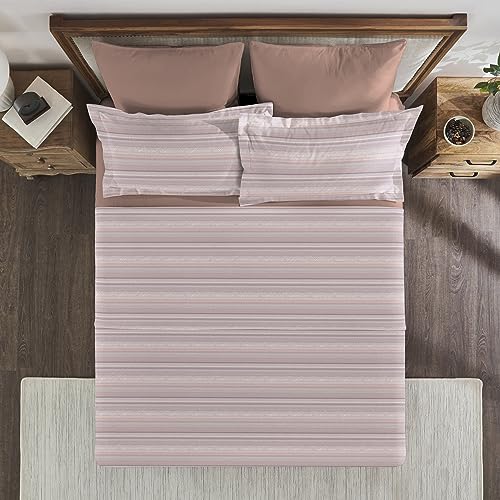 Image of myTrident Shades of Comfort King Bedsheet Sets,180 TC, 100% Cotton bedsheet for Double Bed, Stella