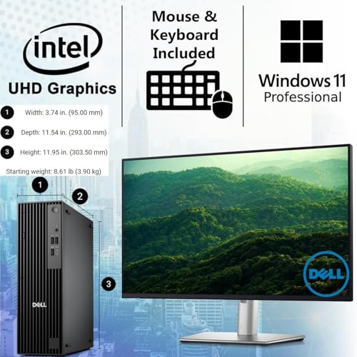 Image of Dell Pro Slim QCS1250 SFF Desktop, New OptiPlex Version, 14th Gen i9-14900K (24 Cores, Up to 6.0GHz), 64GB DDR5 RAM, 4TB PCIe SSD, HDMI+DP, Up to 4 Monitor Support, USB-C, Wi-Fi 6E, Windows 11