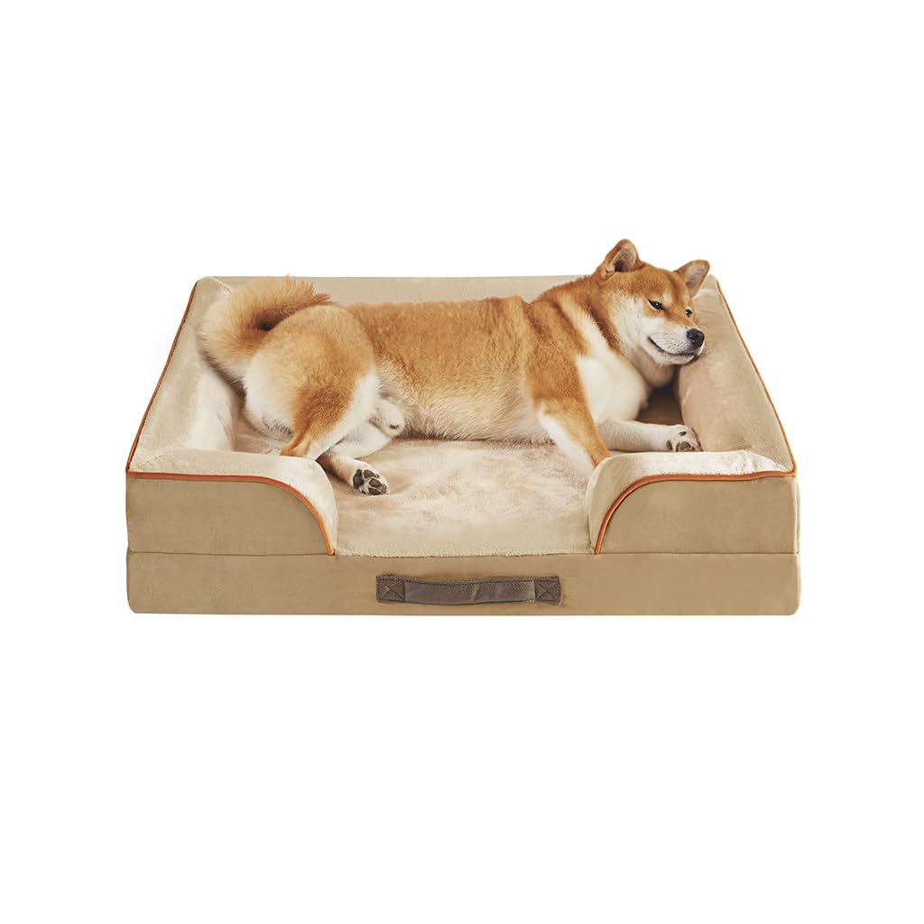 Orthopädisches Hundebett Mit Memory-Schaum & Wasserdichtem Bezug – Für ältere Hunde & Katzen Mit Gelenkproblemen
