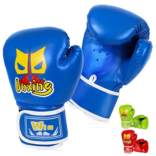 Sifenyu Kids Boxing Gloves,Sparring Gloves For Youth And Toddler Children Youth Punching,Red Blue Green (Blue) #TOP11