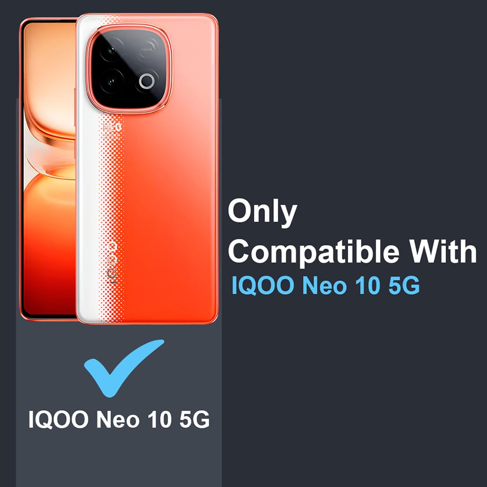 Image of Fashionury Crystal Clear Case for iQOO Neo 10 5G | Yellowing Resistance | Transparent TPU Silicone | Raised Camera Lips | Slim Transparent Cover
