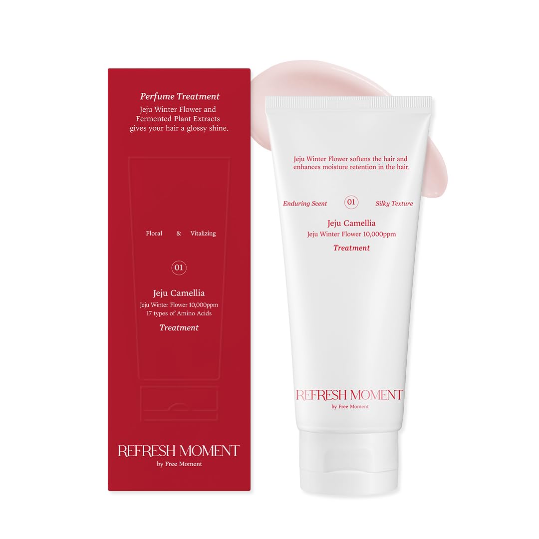 Refresh Moment Perfume Hair Treatment (01 Jeju Camellia) | Repair and Shine | Vegan Hair Conditioner for Dry Damaged Hair | Lightweight Formula | Romantic Fragrance | 5.07 fl. oz