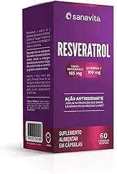 Sanavita - Resveratrol com Vitamina C - Suplemento Antioxidante para Saúde Celular - 60 Cápsulas