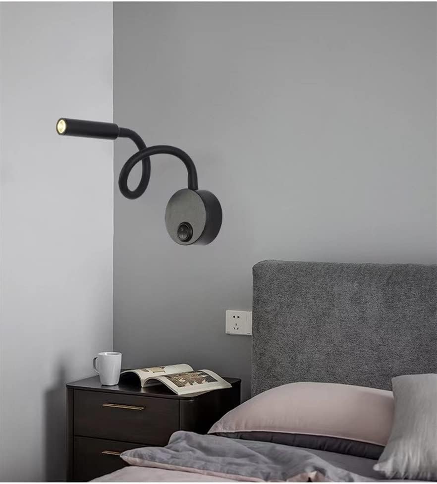 Aplique de pared LED con cuello de cisne flexible y luz de lectura focalizada para dormitorio 3