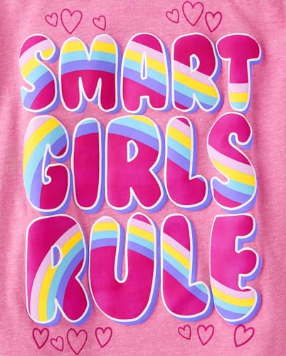 Image of The Children's Place Girls' Trends,Icons Short Sleeve Graphic T-Shirts,4 Pack