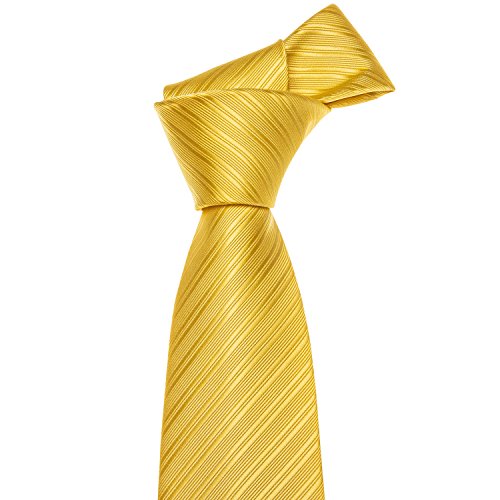 Image of Barry.Wang Solid Striped Tie for Men Silk Necktie Pocket Square Cufflinks Formal Wedding Party Business