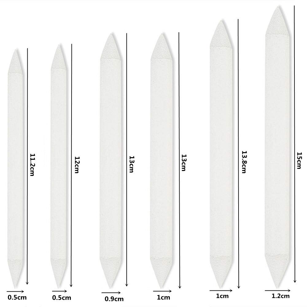 12Pieces Blending Stumps Tortillions Set Sketch Drawing Tools Art