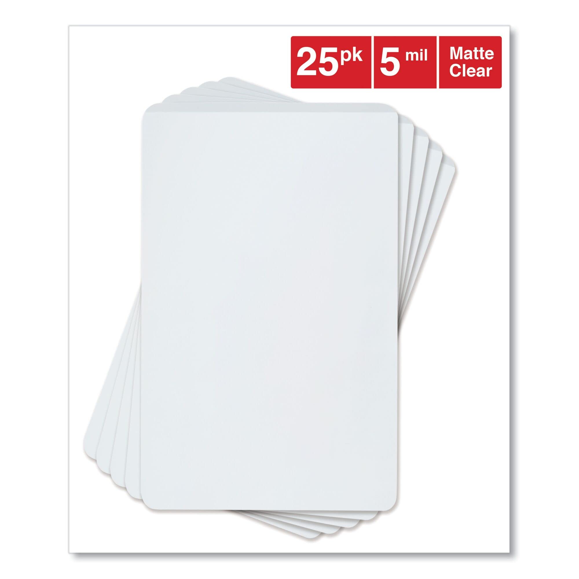 Universal Clear Laminating Pouches 25pieza(s) - Plastificador (Transparente, Wallet, 0,127 mm, 54 mm, 85,7 mm, 25 pieza(s))