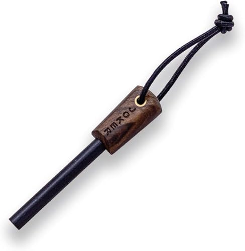 Miniatura 9 de Joker Cuchillo de caza Trampero S CN124, mango de madera de nogal, hoja de 3.94 pulgadas en acero Sandvik 14C28N, funda de cuero marrón, herramienta