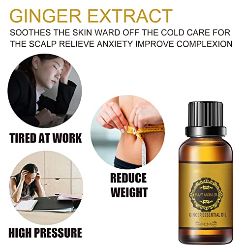 Belly-Drainage-Ginger-Oil-Lymphatic-Drainage-Ginger-Oil-Slimming-Tummy-Ginger-Oil-Ginger-Essential-Oil-for-Swelling-and-Pain-Relief-Care-for-Skin-10MLBottle-2PCS