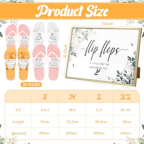 Zoooyawn 24 Pairs Wedding Party Favors Flip Flops Bulk Wedding Sign for Guest4