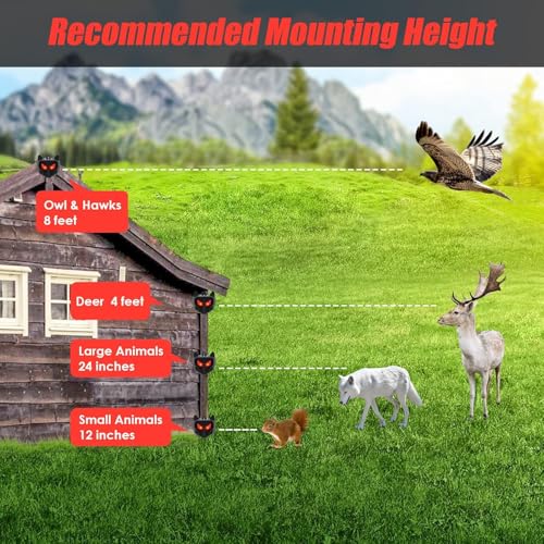 4 Pack Solar Nocturnal Animal Repeller Outdoor,Coyote Deterrent,Deer Repellent Devices,Predator Eyes Animal Deterrent Effective Guard Red Predator Lights for Chicken Coop Raccoon Skunk Fox Yard Farm