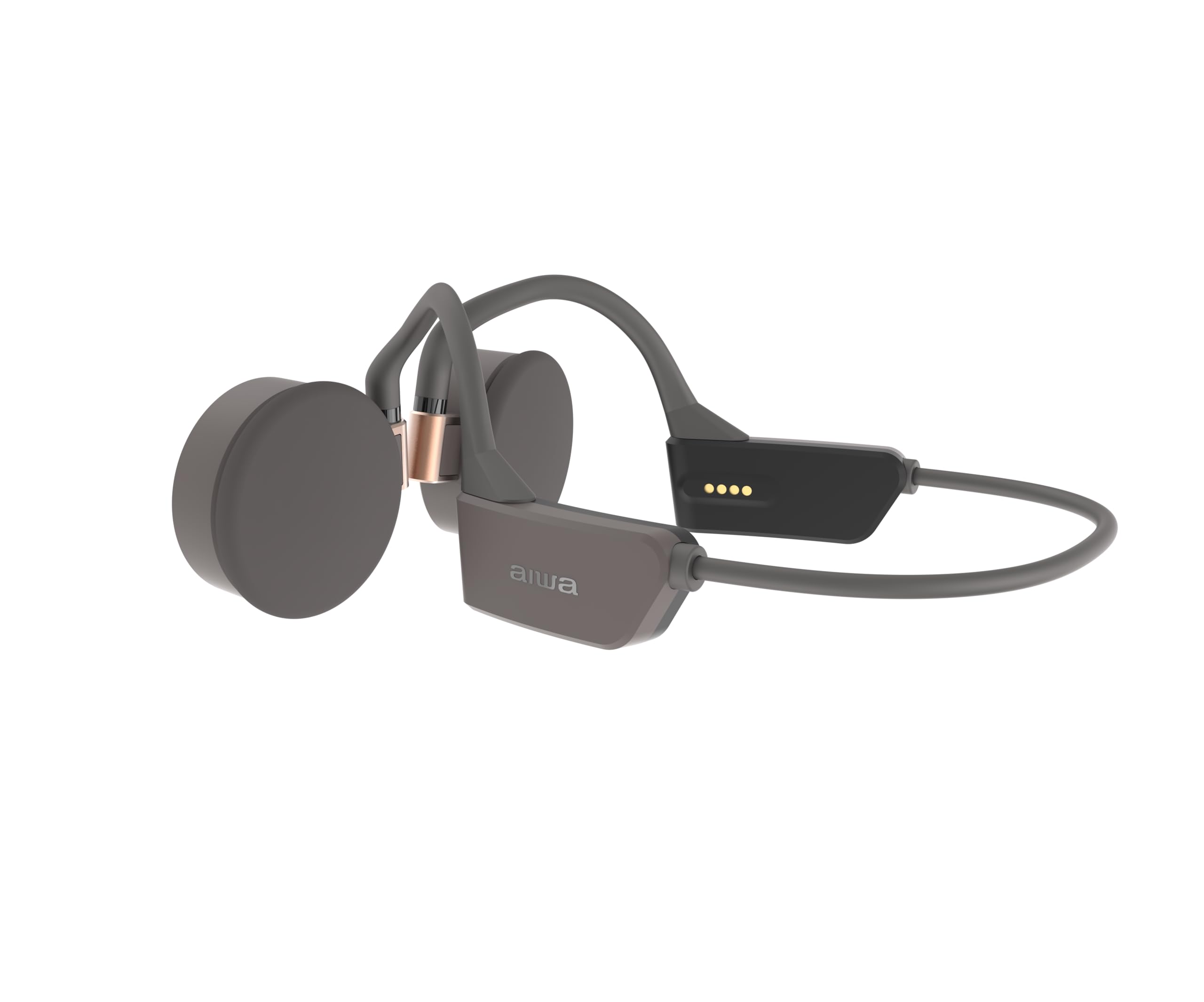 Aiwa HPB-SW20 | Auriculares inalámbricos de Oreja Abierta | Bluetooth 5.3 | Sonido Surround Espacial | Micrófono Manos Libres Integrado | Autonomía hasta 12 Horas | Color Cobre/Grafito