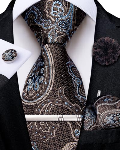 Image of DiBanGu Silk Zipper Ties for Men, Formal Pre-tied Necktie | Adjustable Tie,6PCS,Various Design Styles,Jacquard Woven,Skin-friendly,Practical Gift,Great for Wedding Party,Business Formal