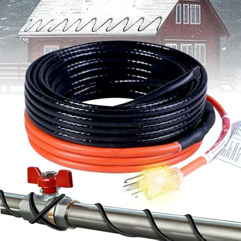 HEATIT JHSF1-CT Self Reglating Pre-asembled Pipe Heating Cable 12-feet 120V Roof deicing and Pipe freeze protection Cover