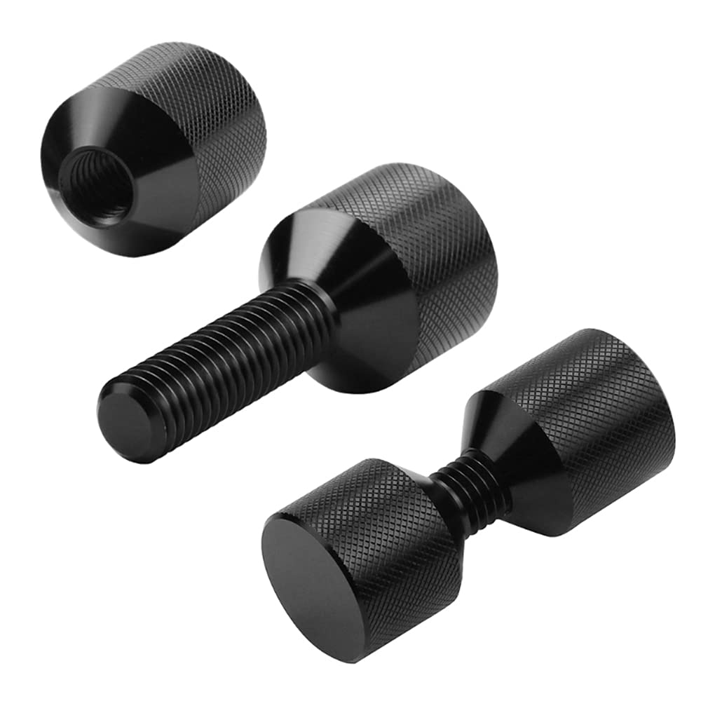SagaSave Pasadores de dos agujeros de 1-1/8 pulgadas, práctica construcción ligera de aluminio 6061, pin de alineación de brida de 2 agujeros con acabado de óxido negro anodizado negro