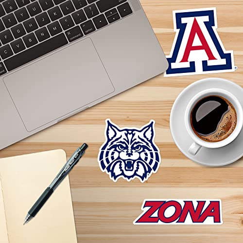 Image of University of Arizona Premium Vinyl Sticker Pack - 9 Waterproof Wildcats Decals for Laptop, Water Bottle, Tablet, Car, Skateboard & More - Officially Licensed Variety Set