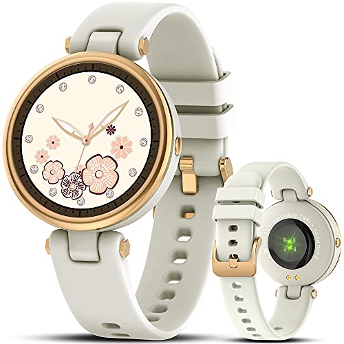 AWSENS Smartwatch Donna,IP67 ImpermeabileFitness Tracker Orologio Donna,Gestione del Ciclo Femminile Cardiofrequenzimetro Monitor della Pressione sanguigna Monitor del Sonno Android iOS (lattea)
