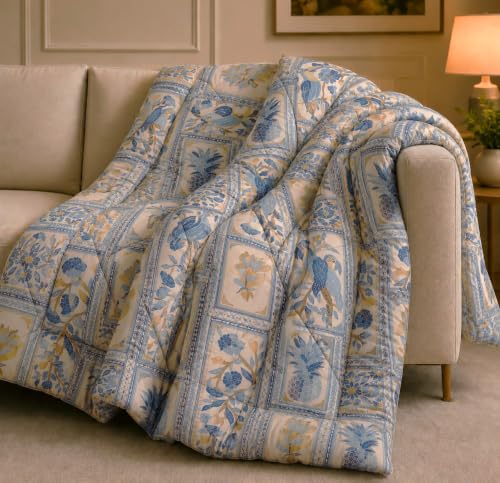 Image of HOMEKART 220 GSM Reversible Microfiber AC Comforter /Duvets for Mild Winter | All Season King Size 3 Layered Quilted Blanket for Double Bed (220 cm x 240 cm,Multicolour