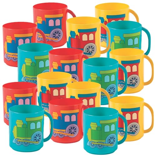Set de 16 Mugs Plásticos Tren BPA Free miniatura 1