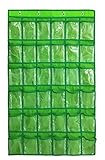 NIMES Hanging Closet Underwear Sock Jewelry Storage Over The Door Classroom Cell Phone Calculator Organizer 36 Clear Pockets (Green)