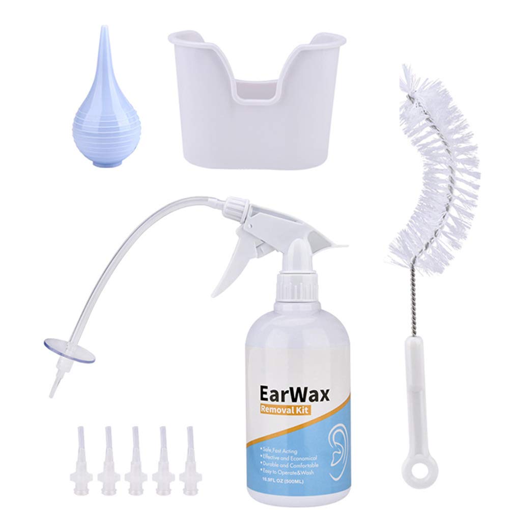 Kit de Nettoyage de Cire à Oreille pour laveuse à Outils pour Oreilles sensibles, Adultes et Enfants, y Compris la laveuse de lavabo, Flacon en Caoutchouc, seringue pour Ampoule en Caoutchouc