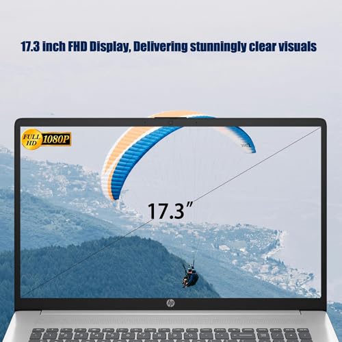 Image of HP 17 Laptop, 17.3 inch FHD Display, 16GB RAM, 1TB SSD, AMD Ryzen 5 Processor(Beats i7-1165G7, Up to 4.3GHz), Webcam, Numeric Keypad, Long Battery Life, Windows 11 Home, Alpacatec Accessories, Silver