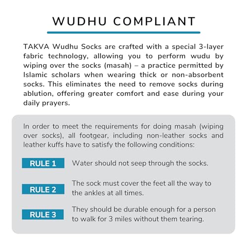 TAKVA Wudhu Socks | Bamboo Rayon Breathable Waterproof Socks Suitable for Various Outdoor Activities (Unisex)2