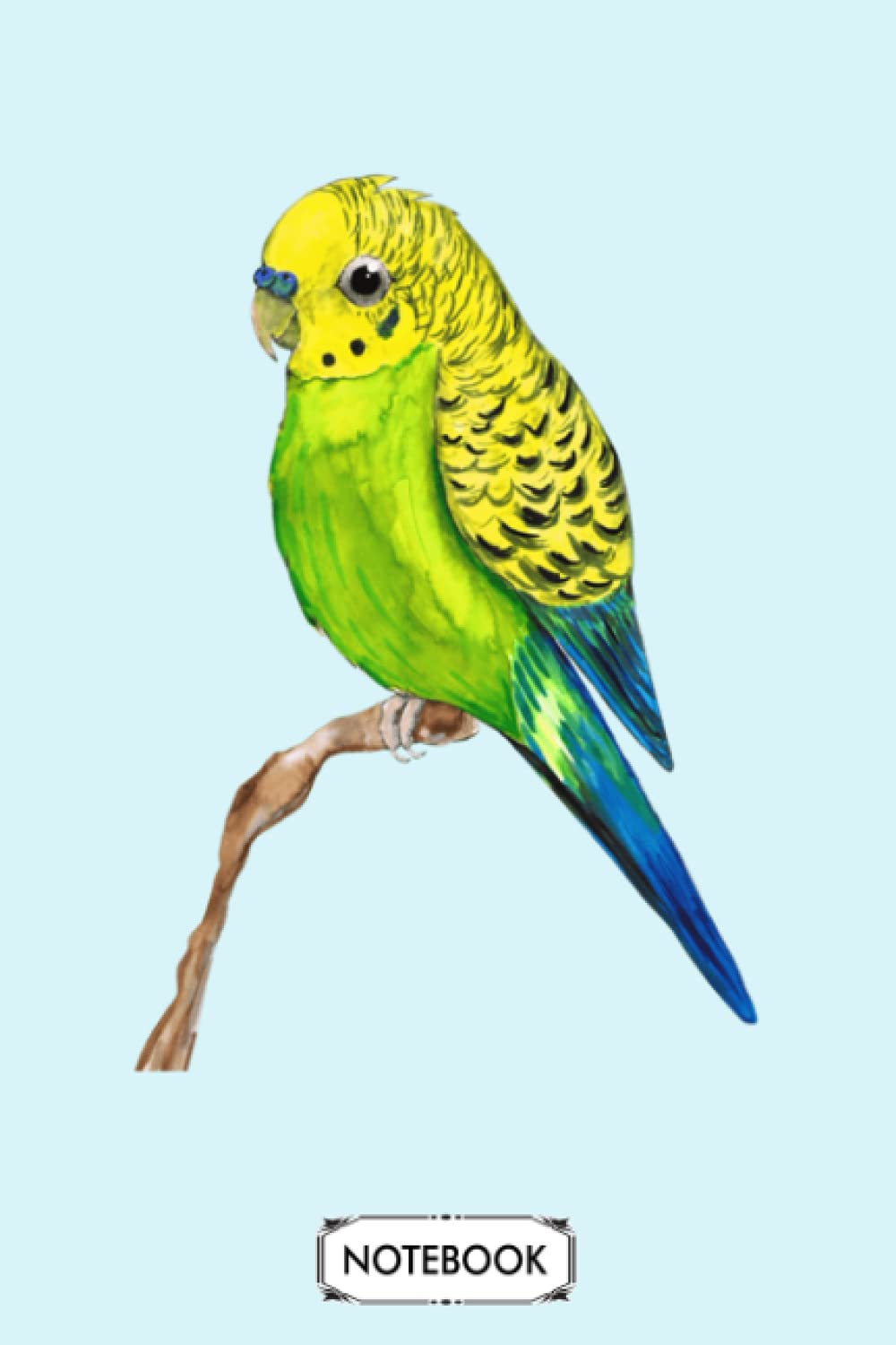 Cute Budgie Notebook: Matte Finish Cover, Journal, Lined College Ruled Paper, Planner, Diary, 6x9 120 Pages